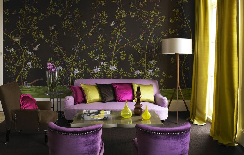 Purple Sofa in Living Room — Vibrant