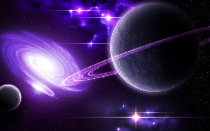 Purple space galaxy scene