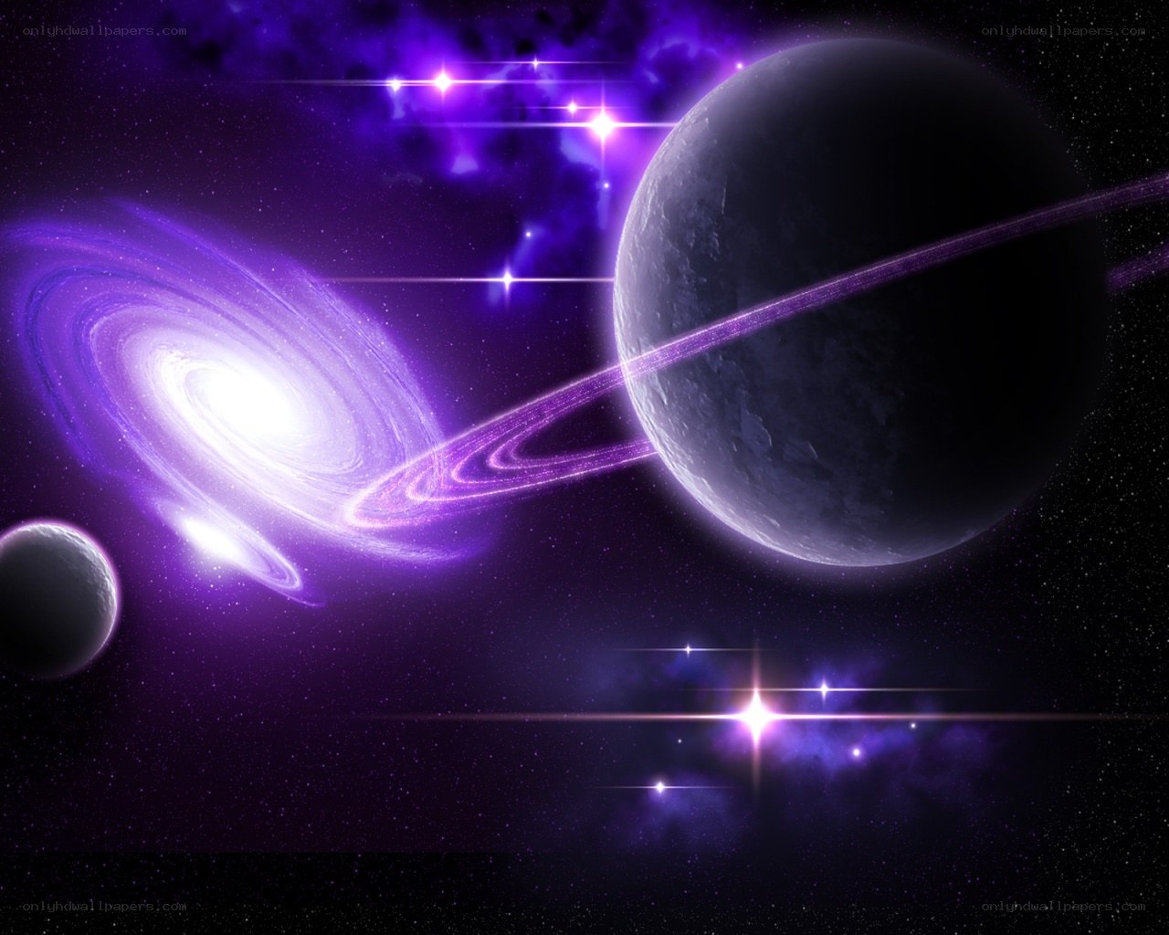 Purple space galaxy scene