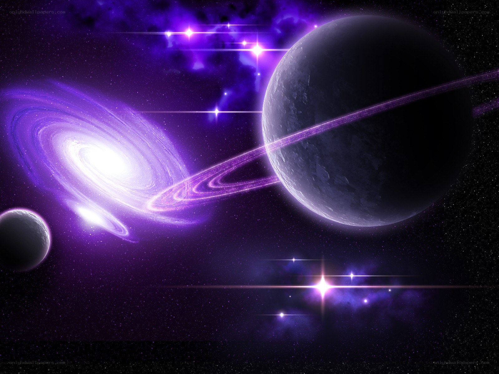 Purple space galaxy scene