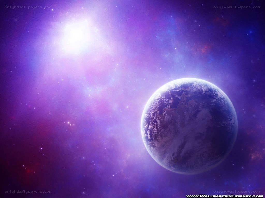 Purple space planet scene