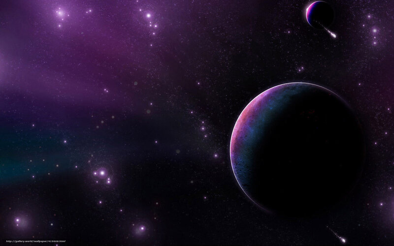 Purple space planet scene