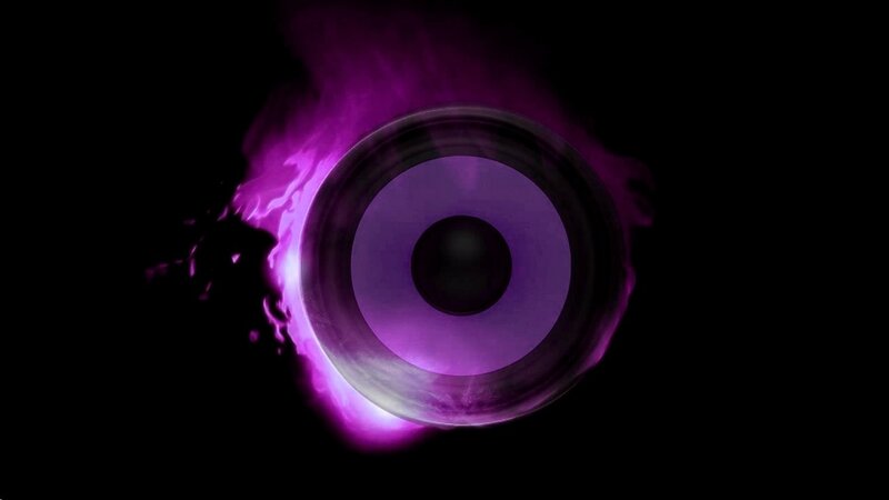 purple speaker with energy effect
