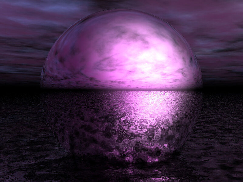 Purple Sphere in Water — Dramatic