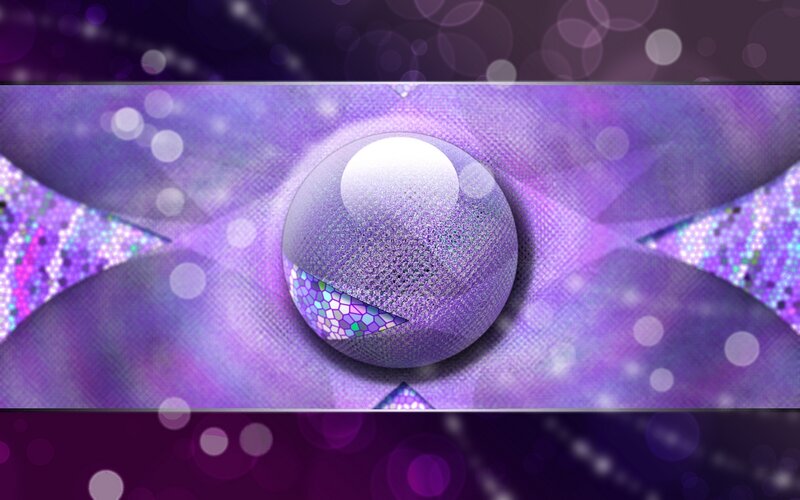Purple Sphere with Mosaic Pattern