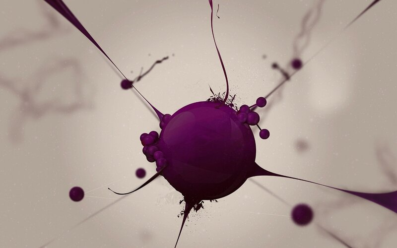 Purple Sphere with Tendrils — Abstract