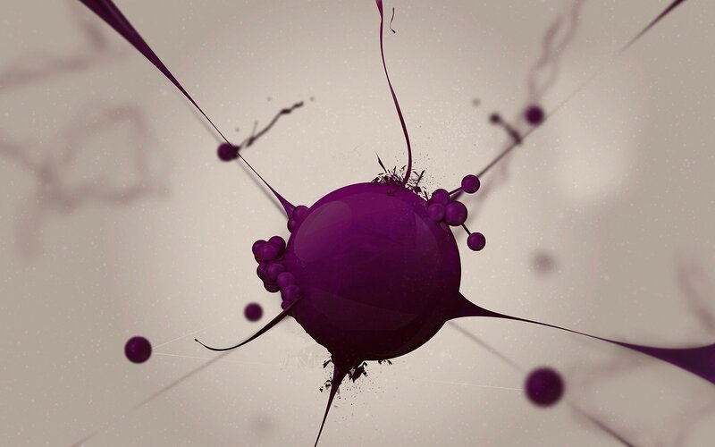 Purple Sphere with Tendrils