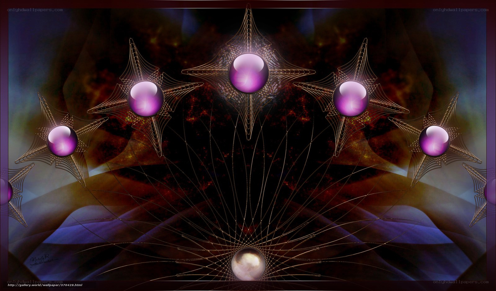 Purple Spheres in a Fractal Web