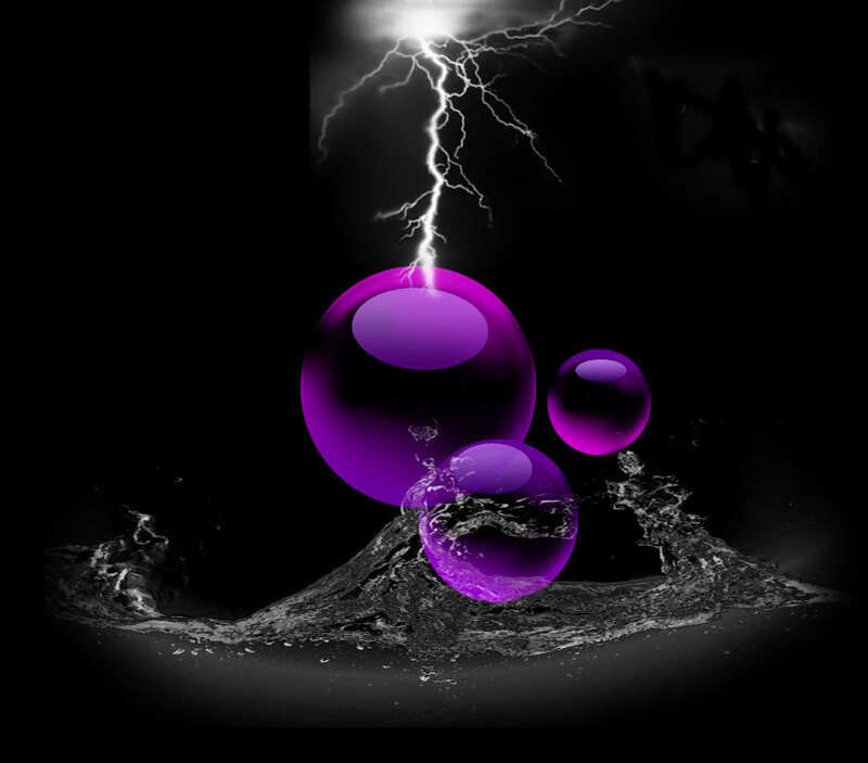 Purple Spheres in Water