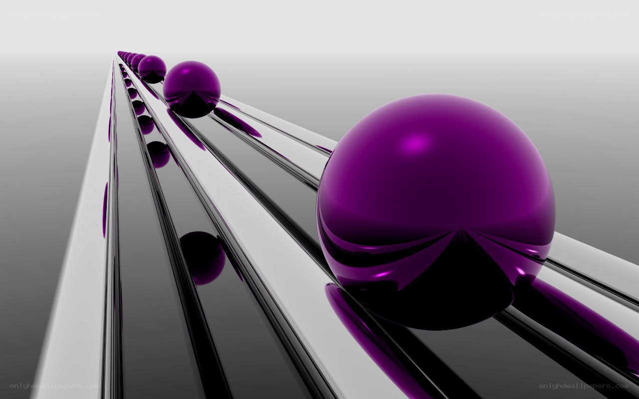 Purple spheres on a track