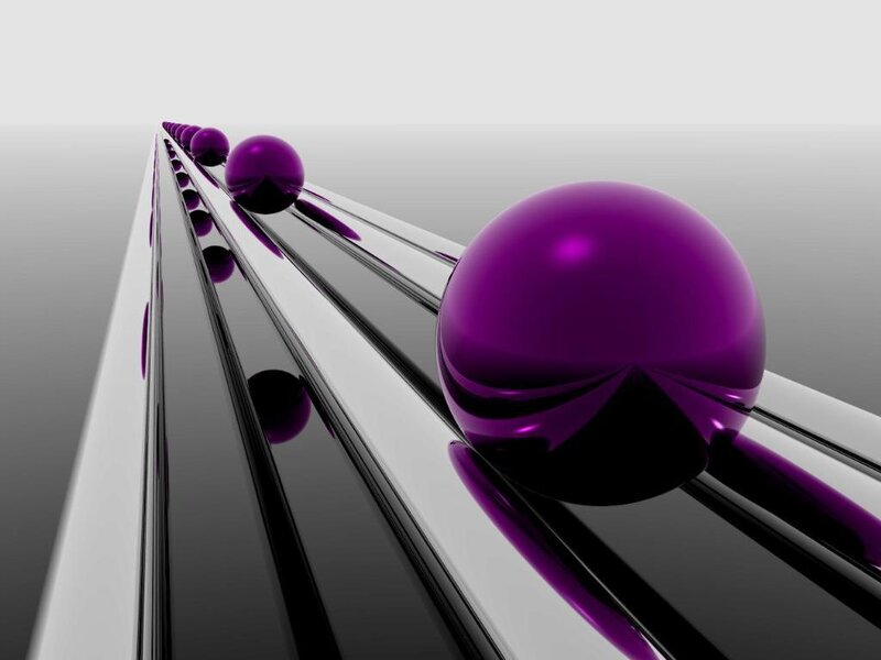 Purple Spheres on Rails