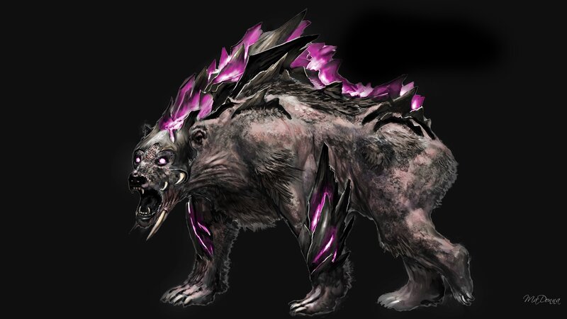 Purple-spiked Bear Creature