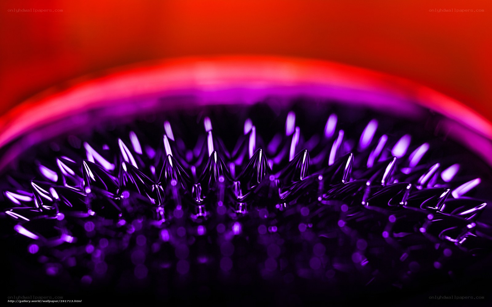 Purple spikes on red background