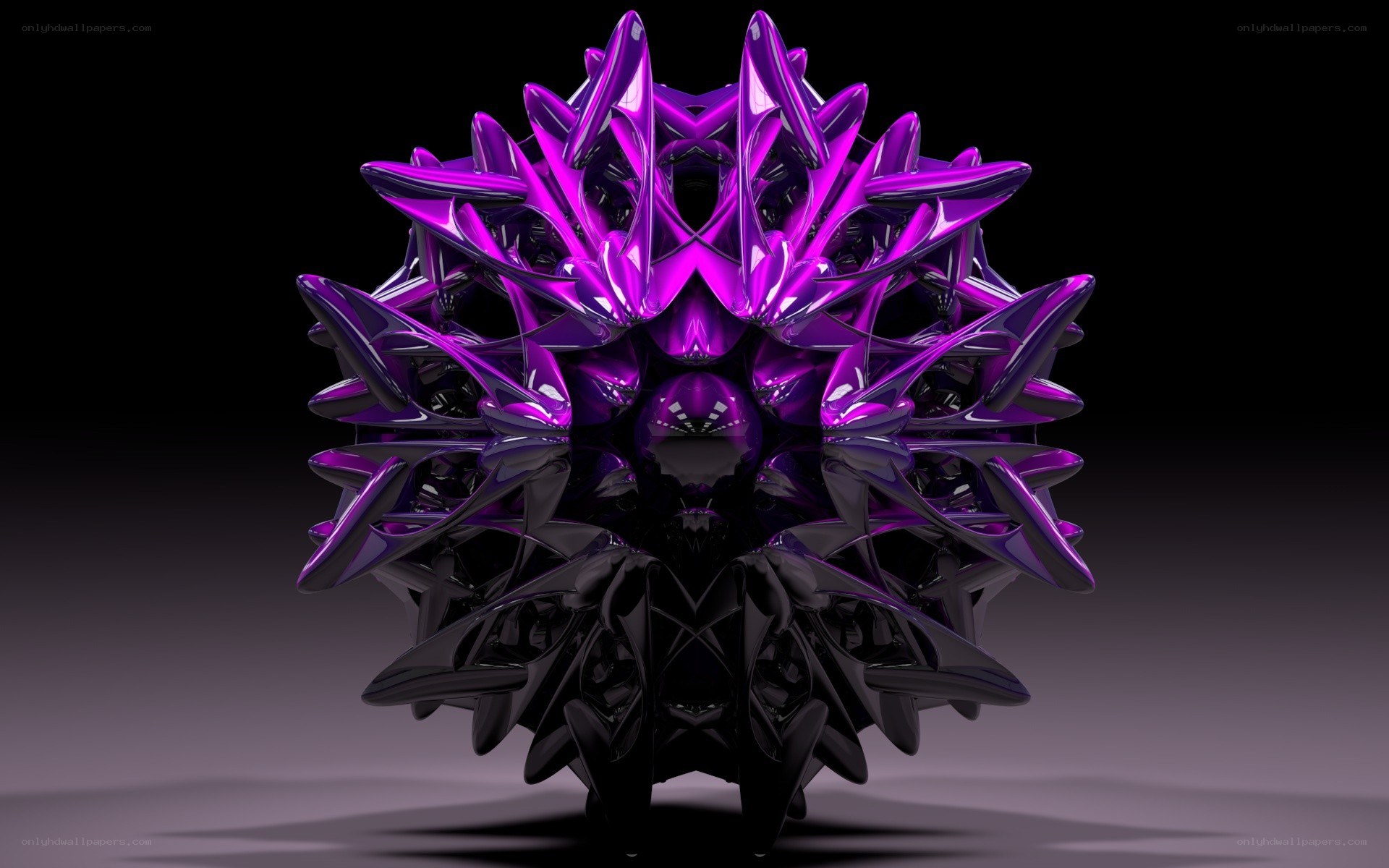 purple spiky abstract sculpture