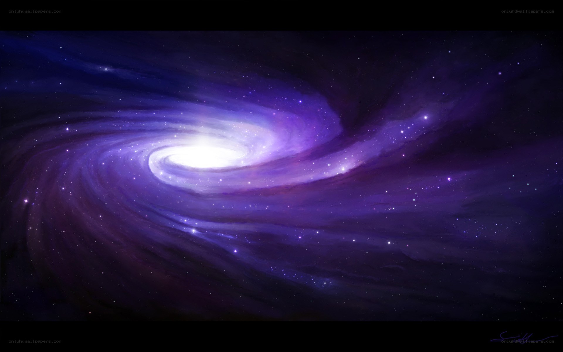 Purple spiral galaxy
