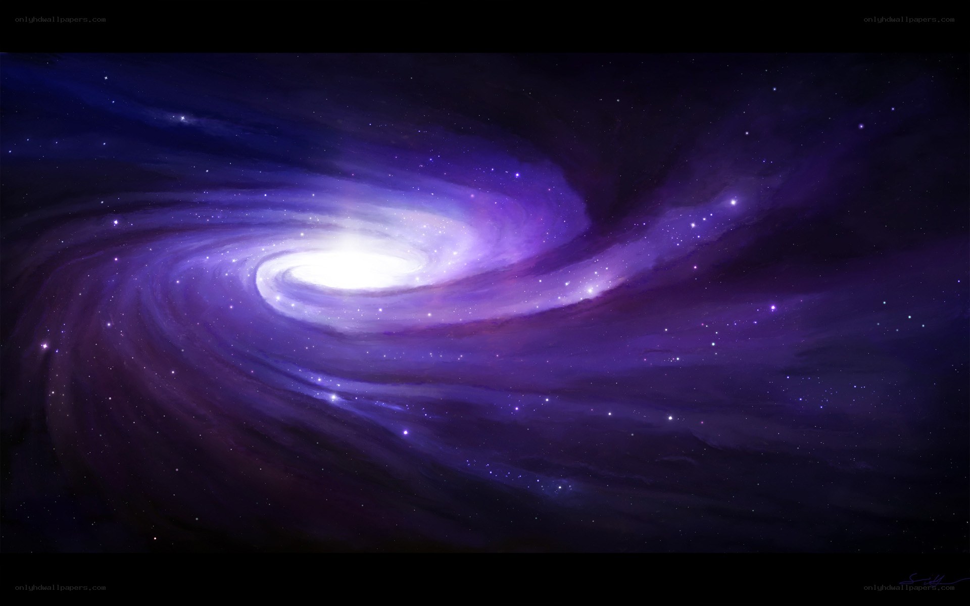 Purple spiral galaxy