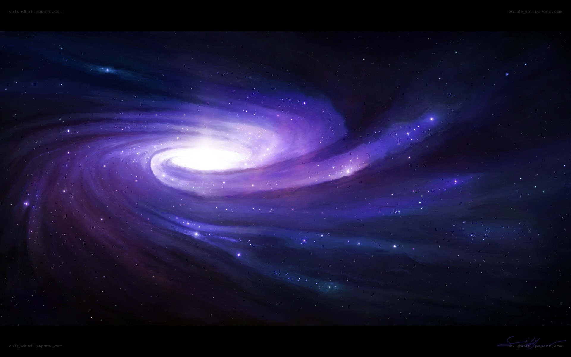 Purple spiral galaxy