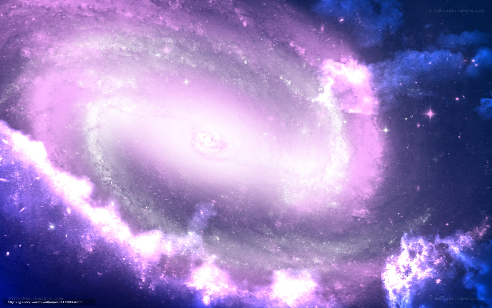 Purple spiral galaxy