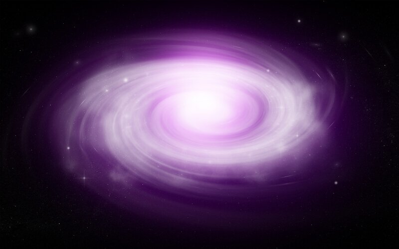 Purple Spiral Galaxy — Cosmic, Digital Art