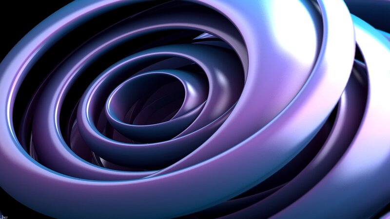 Purple Spiral Rings — Abstract, 3d Render