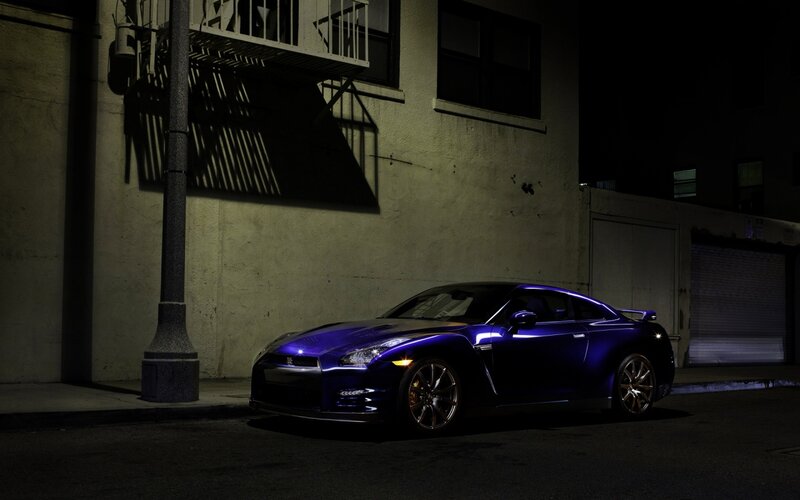 Purple Sports Car — Blue