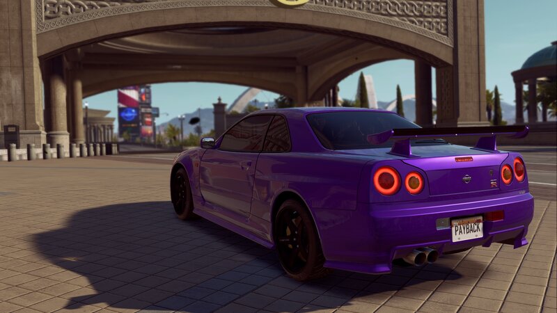 Purple Sports Car — Calm, Afternoon, 3d Render, Tunnel