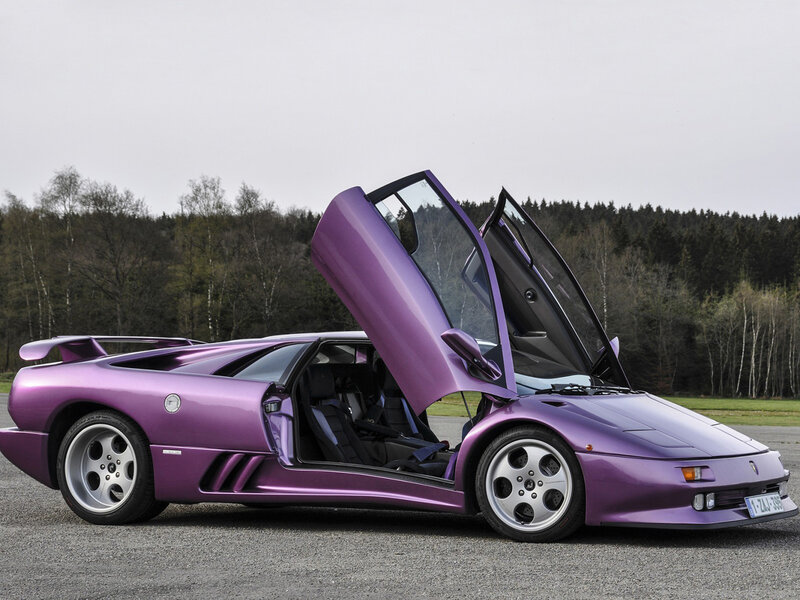 Purple Sports Car — Calm, Photograph, Doors