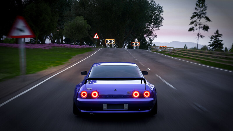 Purple Sports Car — Calm, Sunset, 3d Render