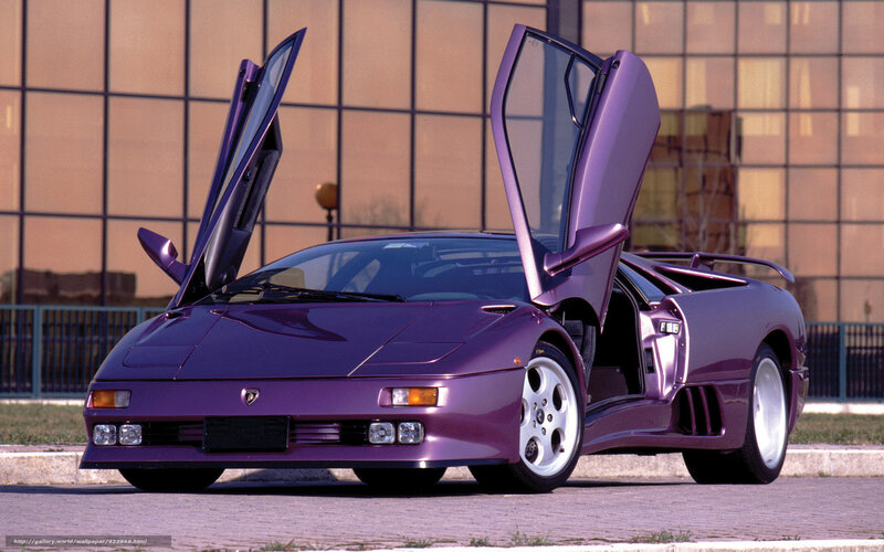 Purple Sports Car — Dramatic, Afternoon, Photograph, Building