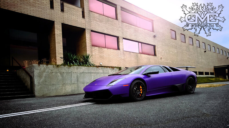 Purple Sports Car — Dramatic, Afternoon