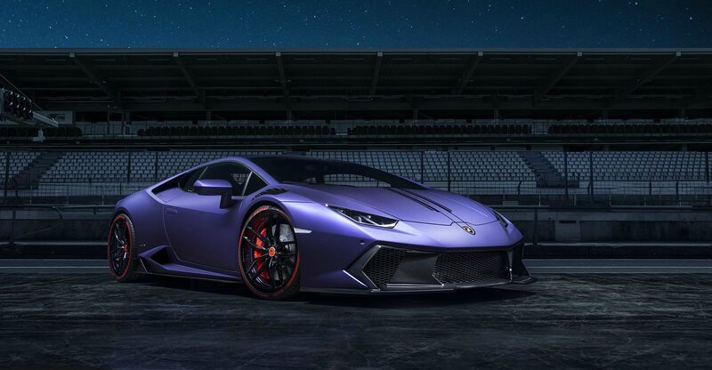 Purple Sports Car — Dramatic, Night, 3d Render, Race Track