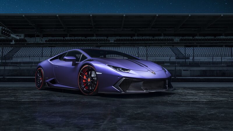 Purple Sports Car — Dramatic, Night, Photograph, Race Track
