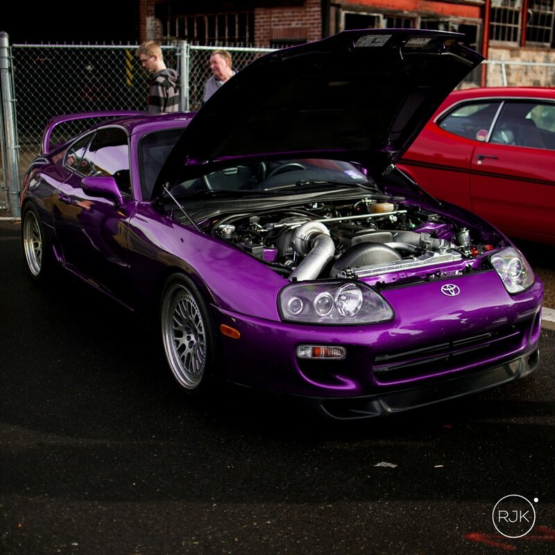 Purple Sports Car — Dramatic, Photograph, Car Engine