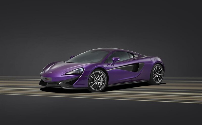 Purple Sports Car — Dramatic, Photograph, Road