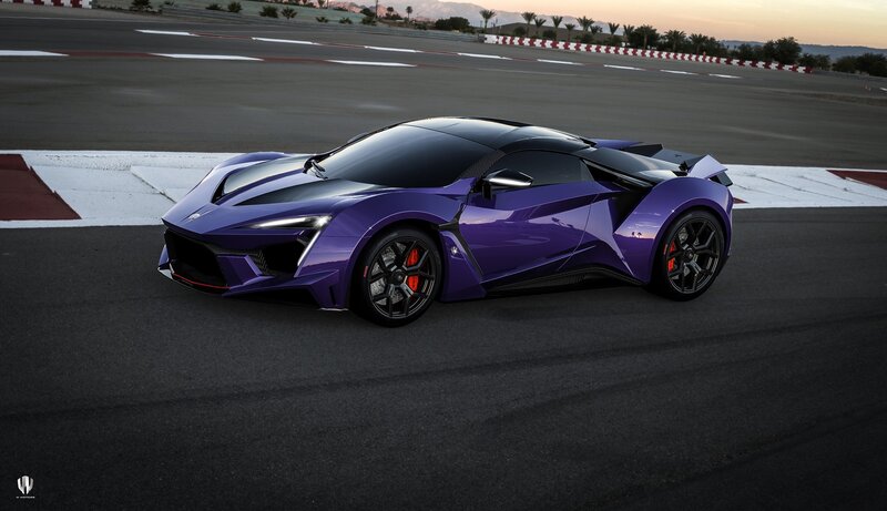 Purple Sports Car — Dramatic, Sunset, 3d Render, Race Track