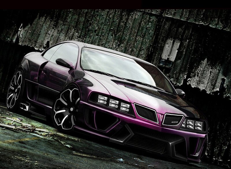 purple sports car in alley