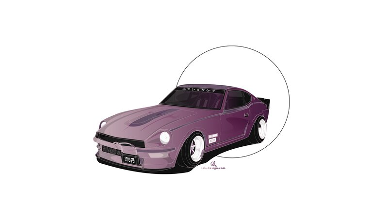 Purple Sports Car — Neutral, Digital Art