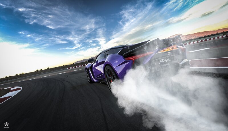 Purple Sports Car on Track — Dramatic