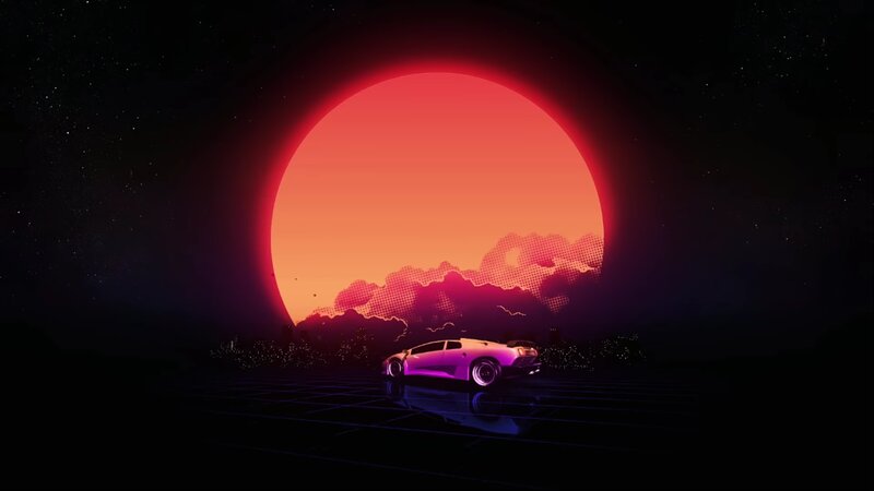 Purple Sports Car — Red