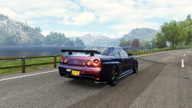 Purple Sports Car — Serene, Afternoon, 3d Render, Lake