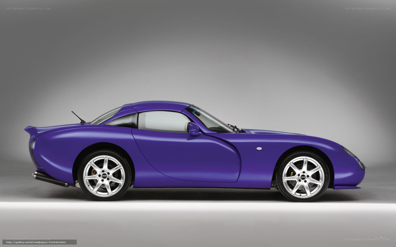 purple sports car side view