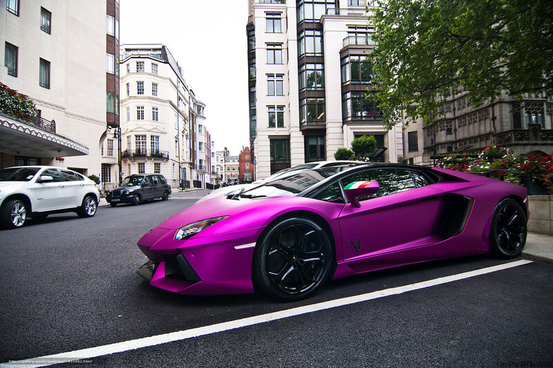 Purple Sports Car — Urban, Afternoon, Photograph