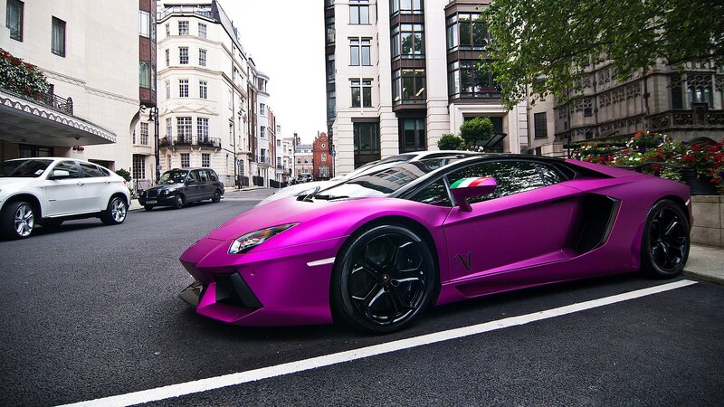 Purple Sports Car — Urban