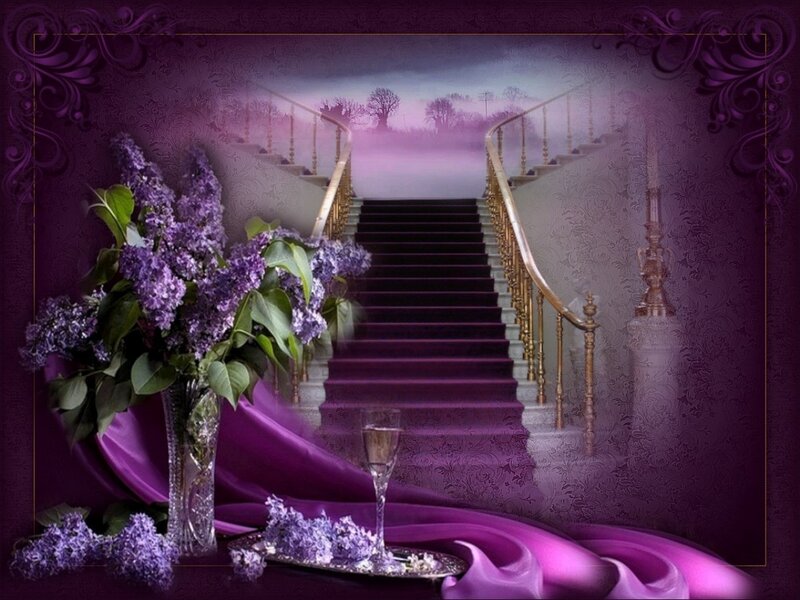 Purple Staircase Interior