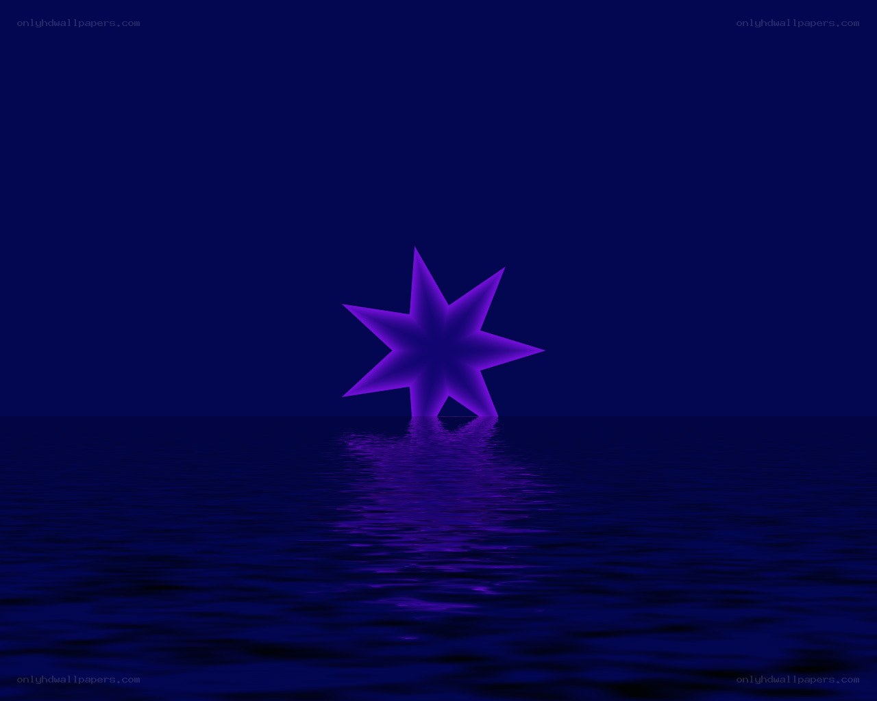 purple star on dark water