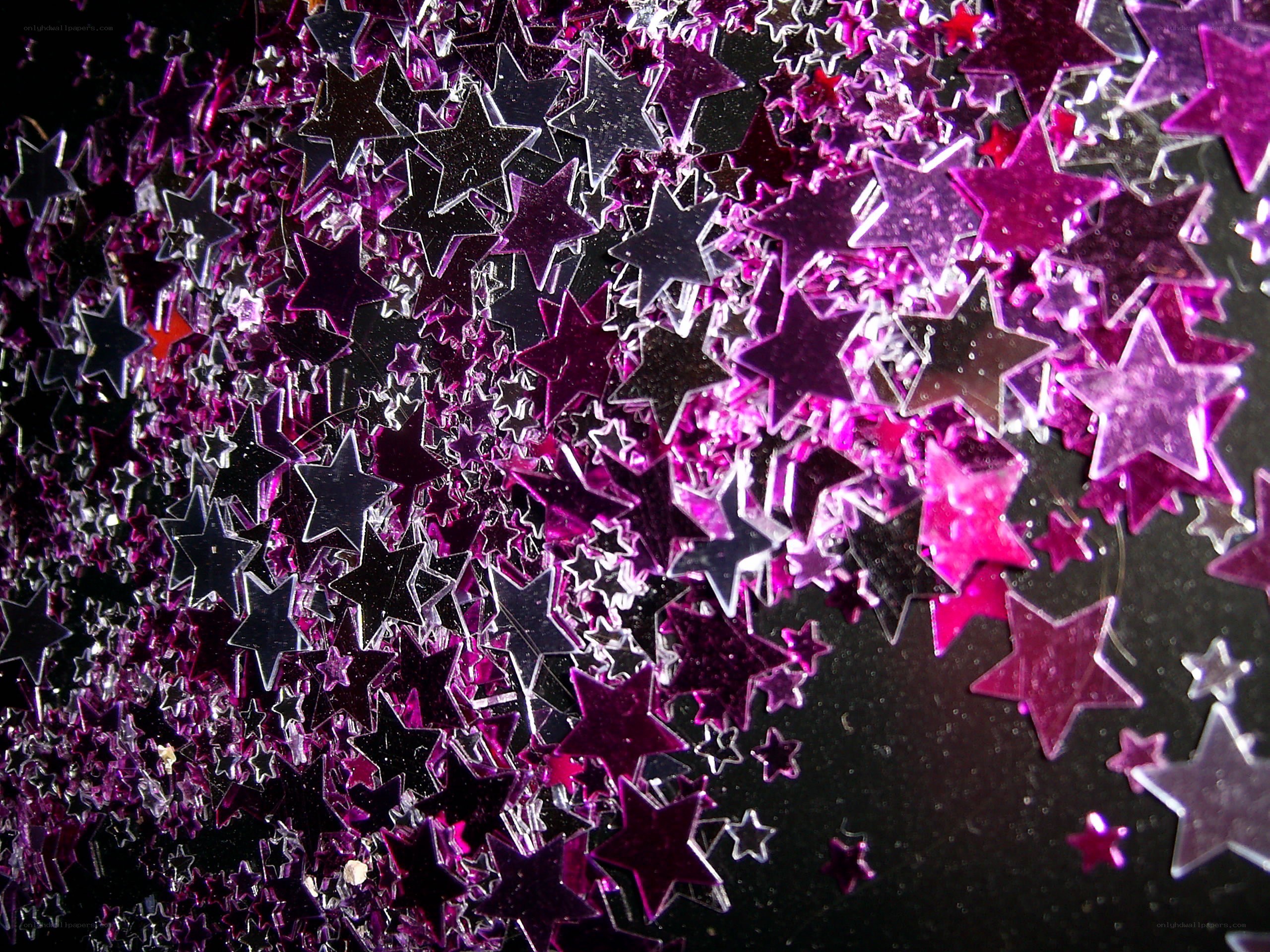 purple star-shaped confetti