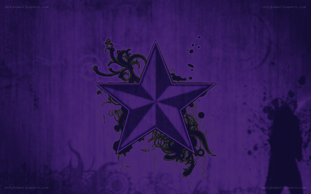 purple star with floral design