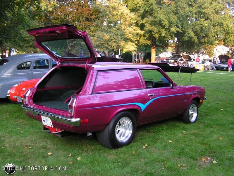 Purple station wagon at car show