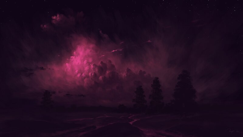 Purple Storm Clouds — Dramatic, Night