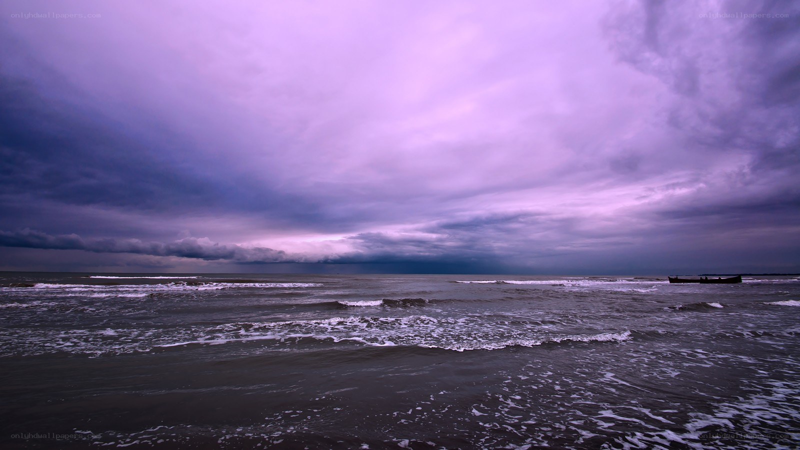 Purple storm over the sea